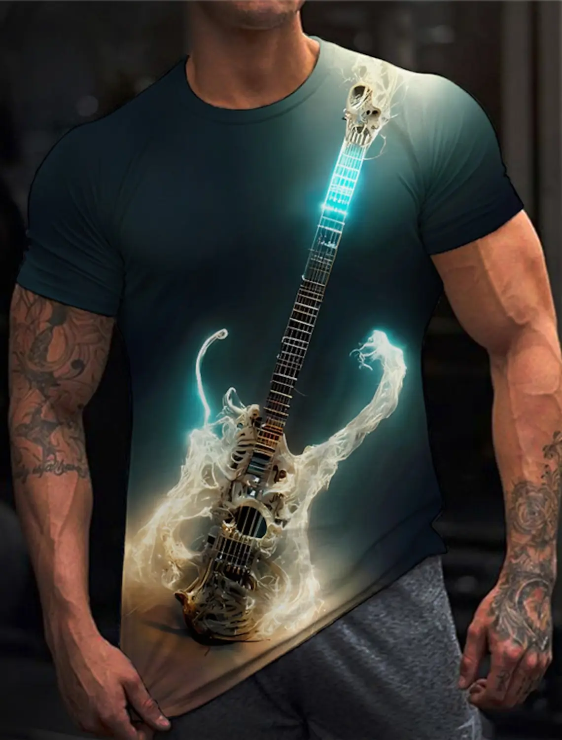 

Футболка мужская оверсайз с графическим принтом, короткий рукав, Повседневный пуловер, топ для музыки, уличная одежда, лето 2024