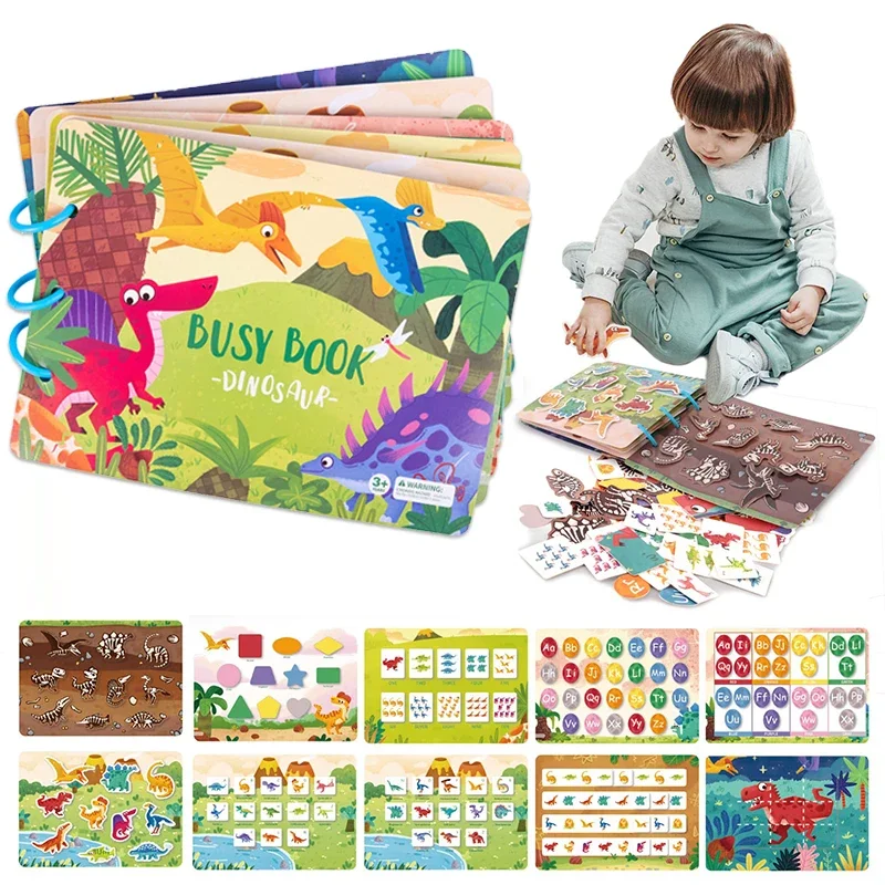 

Children early education quiet paste book sense cognition match puzzle Montessori baby stickers busy books Animal toy for Kids