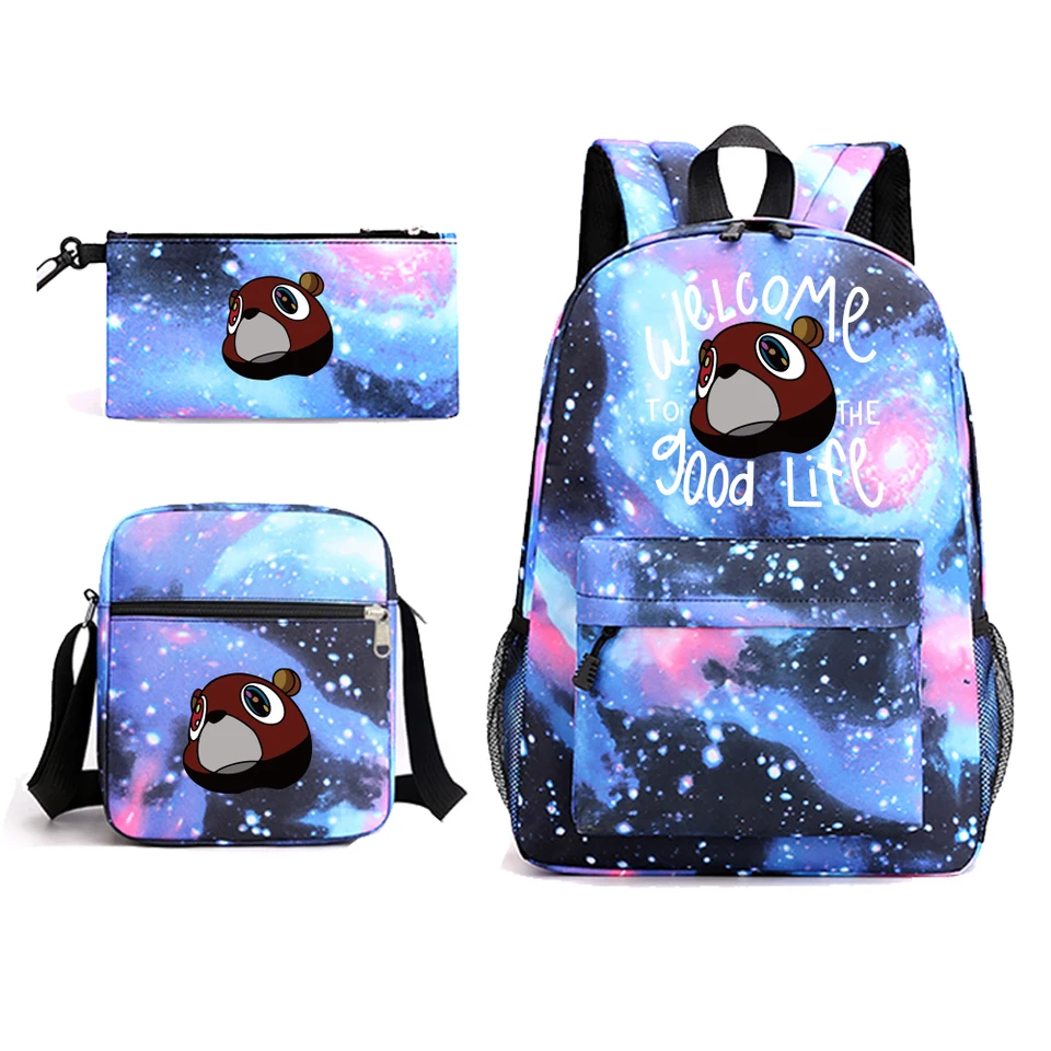 Sac à Dos Kanye West de Remise de Diplôme pour Homme et Femme Cartable  d'Étudiant, Trousse à Crayons, Ensemble de 3 Pièces - AliExpress, image size:960x960