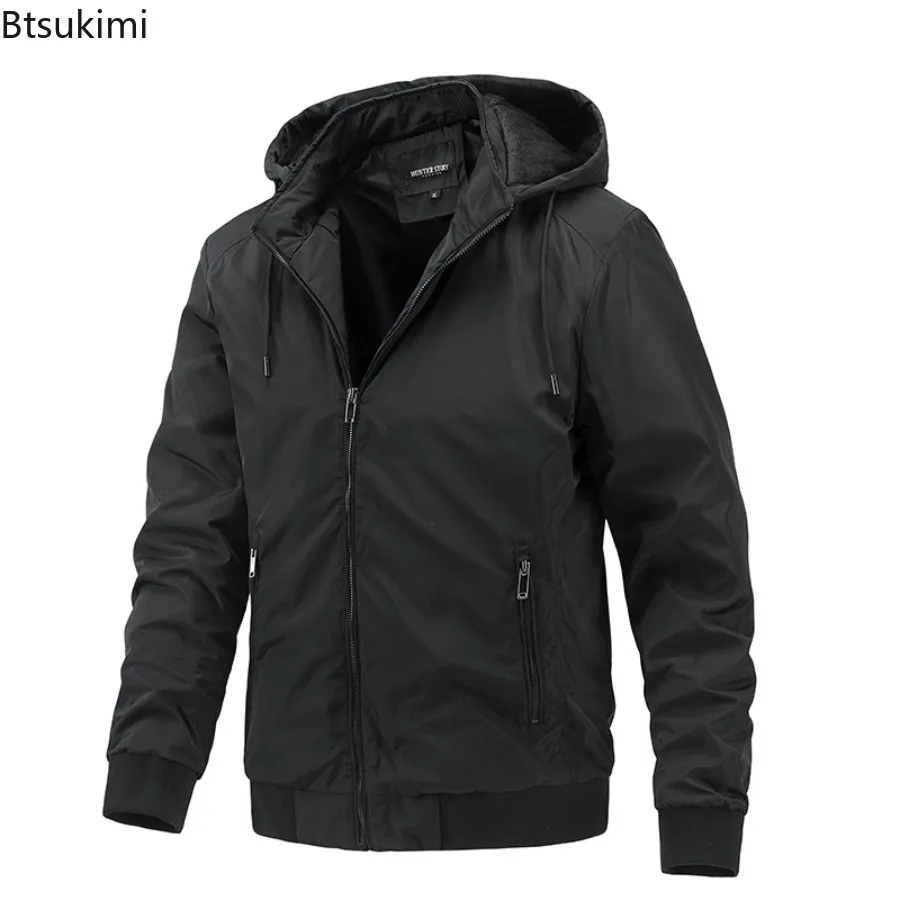 

2023 Windproof Casual Men Jackets Detachable Hooded Coats Outdoor Bomber Fashion Outwears Men Windbreaker Spring Autumn Jacket