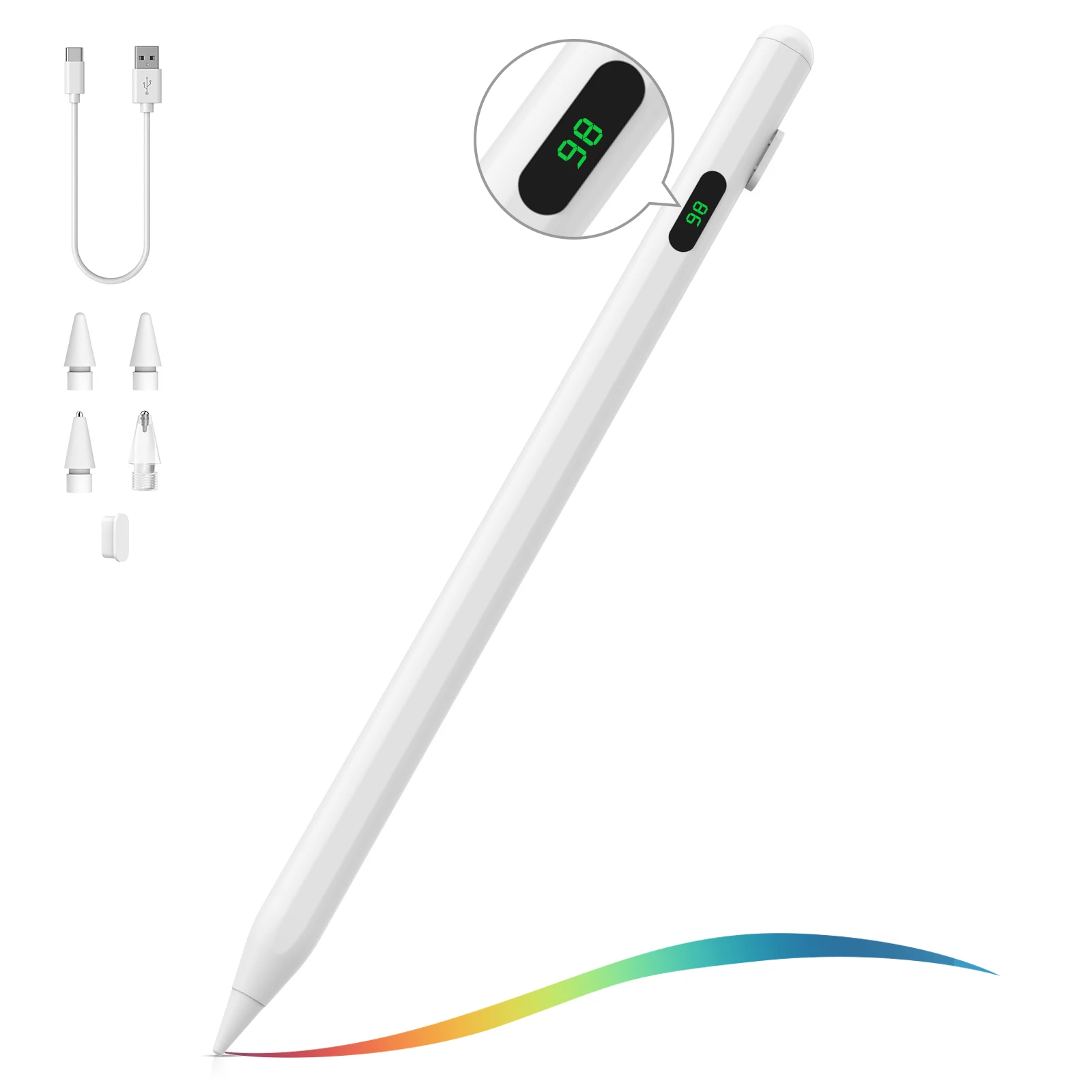 Caneta Moko-stylus para Ipadusb-c Apple Pencil com Led Power Display Carregamento Rápido para Apple Ipad 10th Gen Pencil para Ipad Pro 11