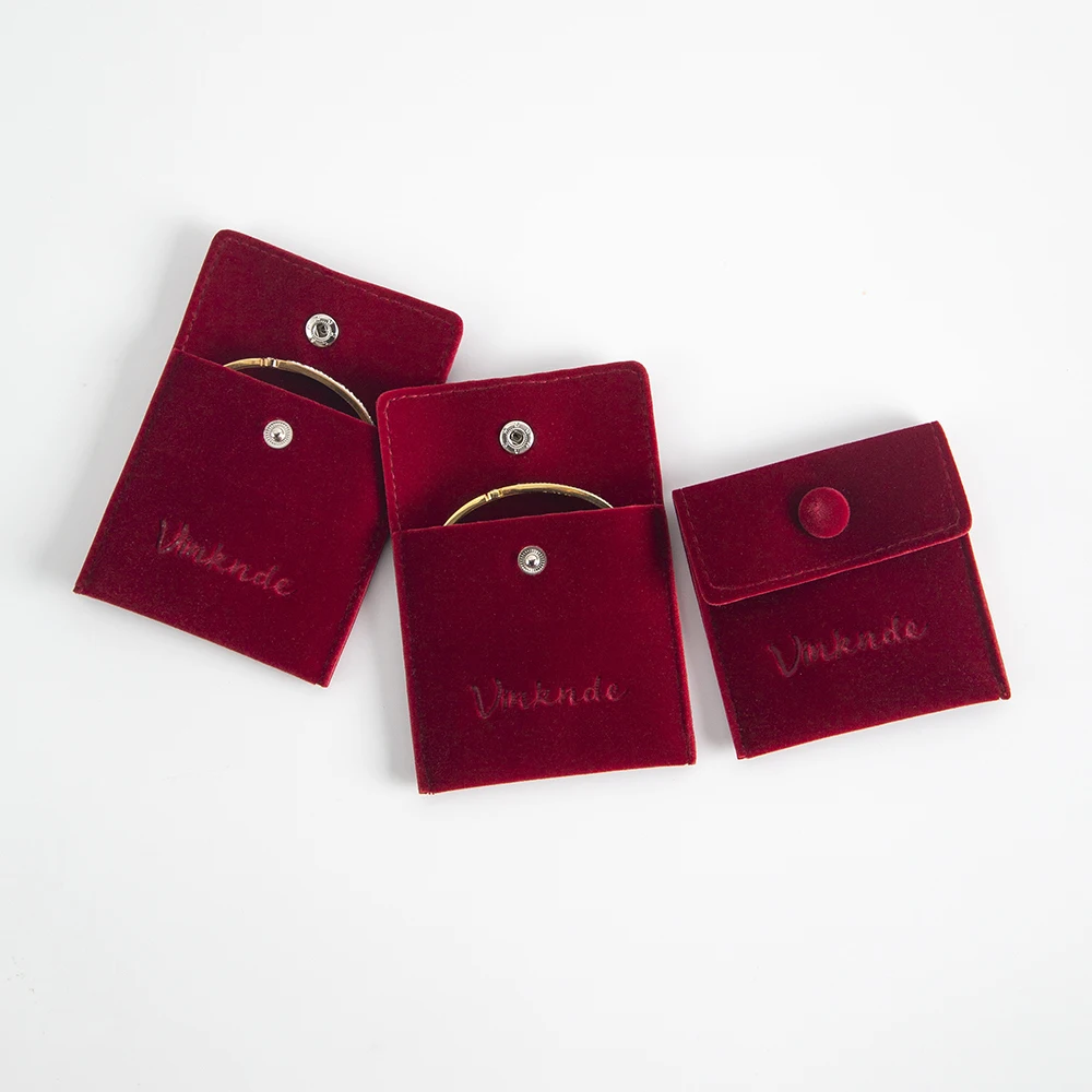 100 Stück individuelles Logo Wein Samt Schmuckbeutel Mini Wildleder Samt Flanell Geschenkbeutel mit Knopf personalisiertes geprägtes Drucklogo – Detail 10