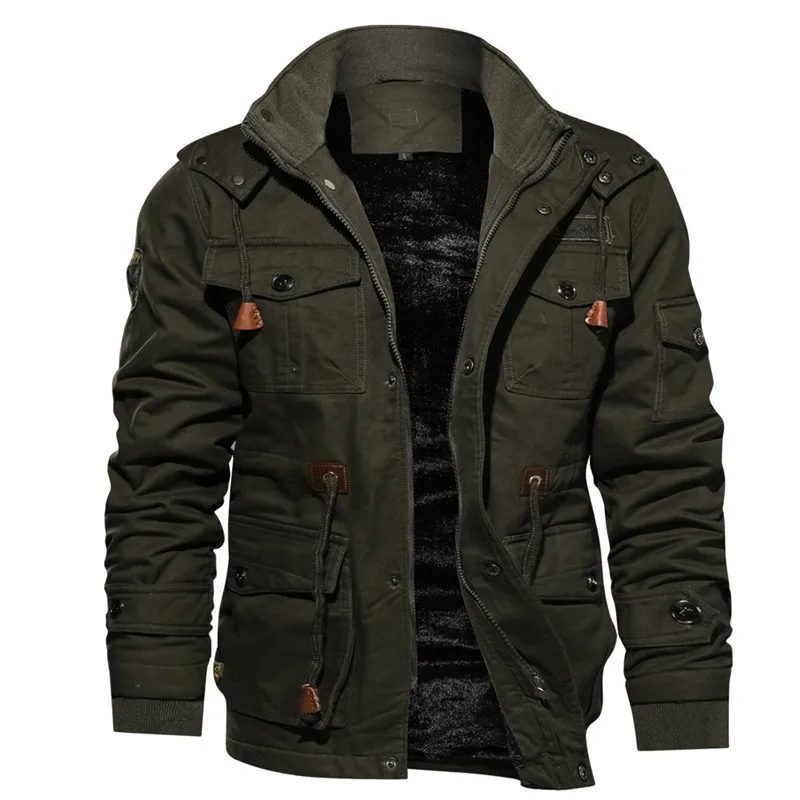 Thick Medium Length Washed Cotton Jacket Added Fleece Cotton Jacket Oversized Loose Stand Up Collar Warm Windproof Comfor