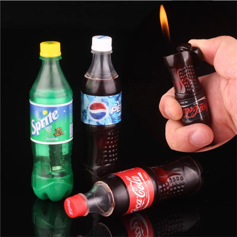 Creativity Portable Butane Gas Lighters Coke Bottle Shape Novelty