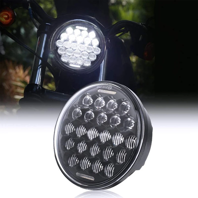 

New Style Black 5.75 Inch LED Headlight for Dyna Softail Sportster 883 XL883 FXCW 5 3/4" led DRL Projector Motorbike Headlamp