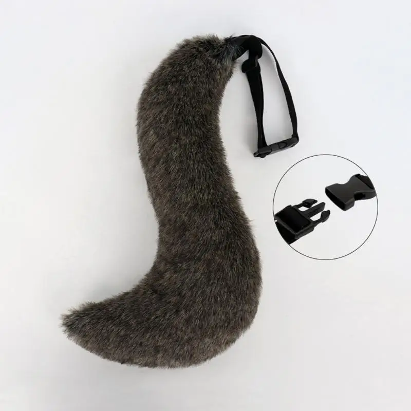 39BD Wolf Kostüm Set Plüschhandschuhe Wolfschwanz und Handschuhe für Halloween -Party – Detail 7