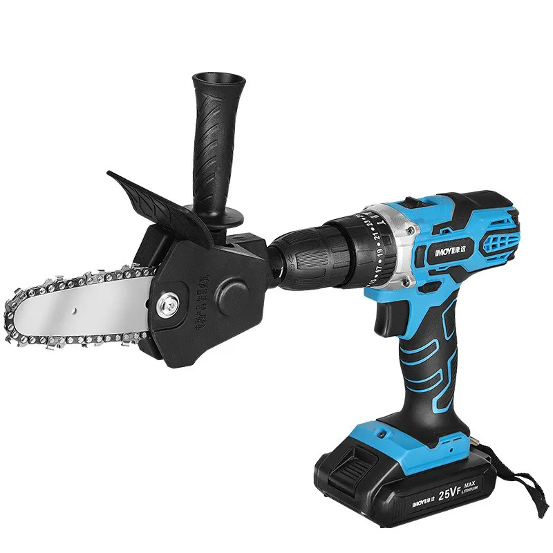 Electric Chainsaw Chain Saw Converter Bracket Electric Drill Converter Into Electric Chain Saw Portable Pruning Saw 4 Inch Chainsaw Bracket W/ Spare Chain