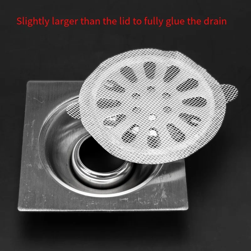 Floor Drain Filter Kitchen Self-adhesive Sticker Anti-blocking Anti-odor And Hair Disposable For Bathroom