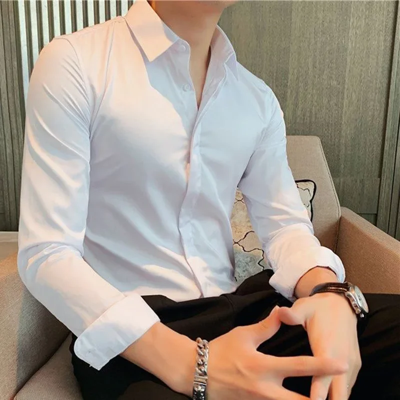 라펠 단추 단색 올매치 셔츠, 오버사이즈 캐주얼 상의, 긴팔 한국 셔츠, 패션 의류, 2023 가을 신상