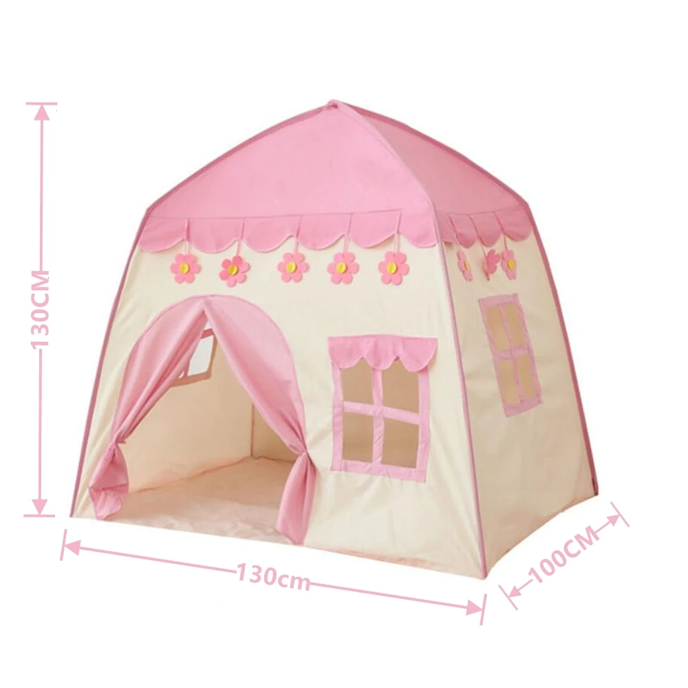 Children's Tent Indoor Outdoor Games Garden Tipi Princess Castle Folding Cubby Toys Tents Enfant Room House Teepee Playhouse 5