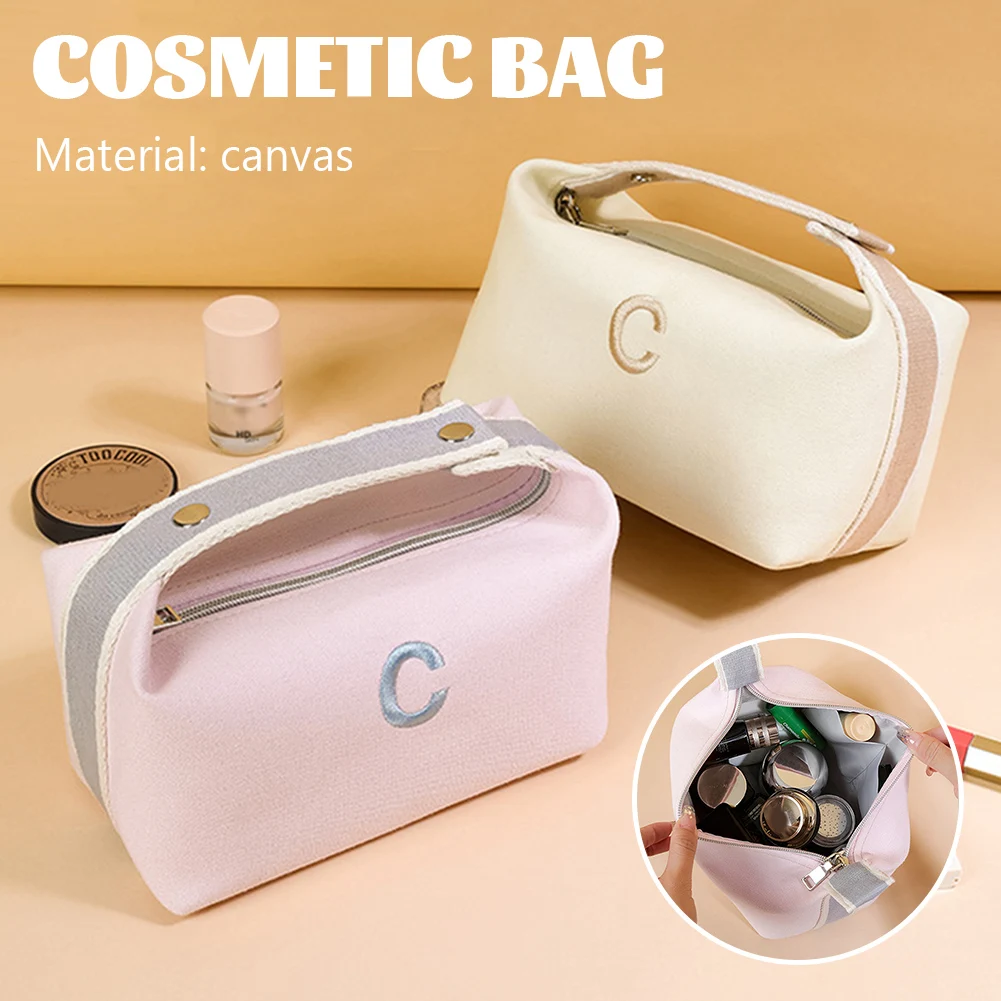 

Portable Makeup Bag with Handle Fine Workmanship Wear-Resistance for Toiletries Makeup Jewelry Beauty Cosmetic Bag Makeup Bags