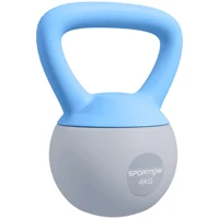 SPORTNOW Soft Kettlebell, 4kg Kettle Bell with Non-Slip Handle for Home Gym Weight Lifting, Light Blue and Grey