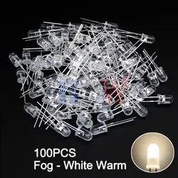 100PCS 5mm LED Diode Assorted Color Kit (100pcs Fog-WhiteWarm)