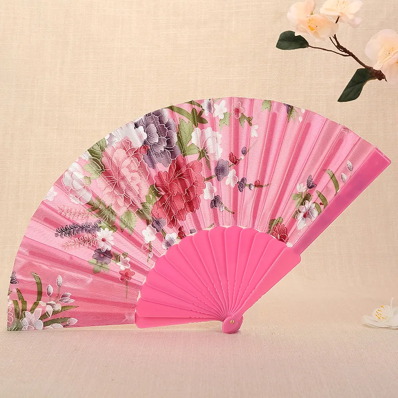 Vintage Style Silk Folding Fan Chinese Japanese Pattern Art Craft Gift Home Decoration Ornament Dance Hand Fan Clothes Accessory folding fan hand fan silk fans