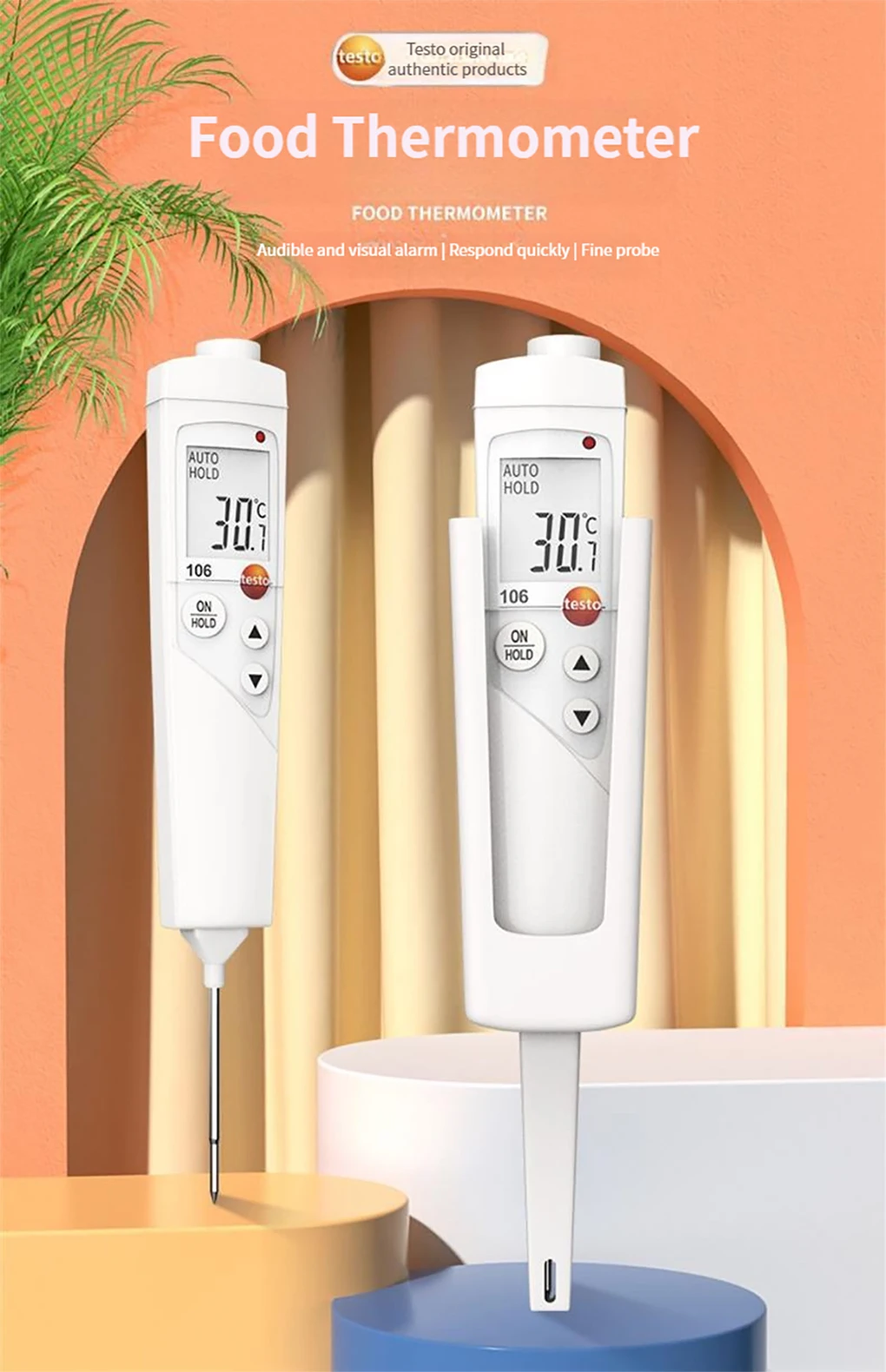 Testo 106 Digital Food Thermometer High Precision Waterproof Kitchen BBQ Thermom