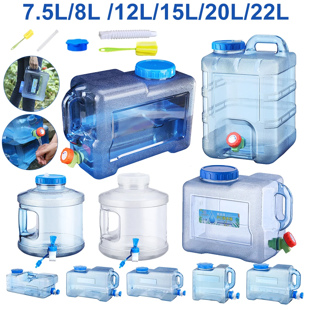 Car Water Bucket Drinking Water Bucket Driving Pure Tank Storage Carrier Faucet Outdoor Camp 3/5/7.5/10/11L car wash bucket