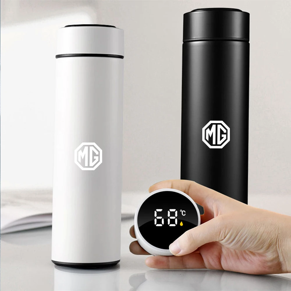 Car 500ml Smart Thermo Mug Drink Flask Temperature Display For MG ZS 5 7 6 Cyberster MG4 EV ES5 HS ONE GT GS MG3 EZS 3SW Scorpio