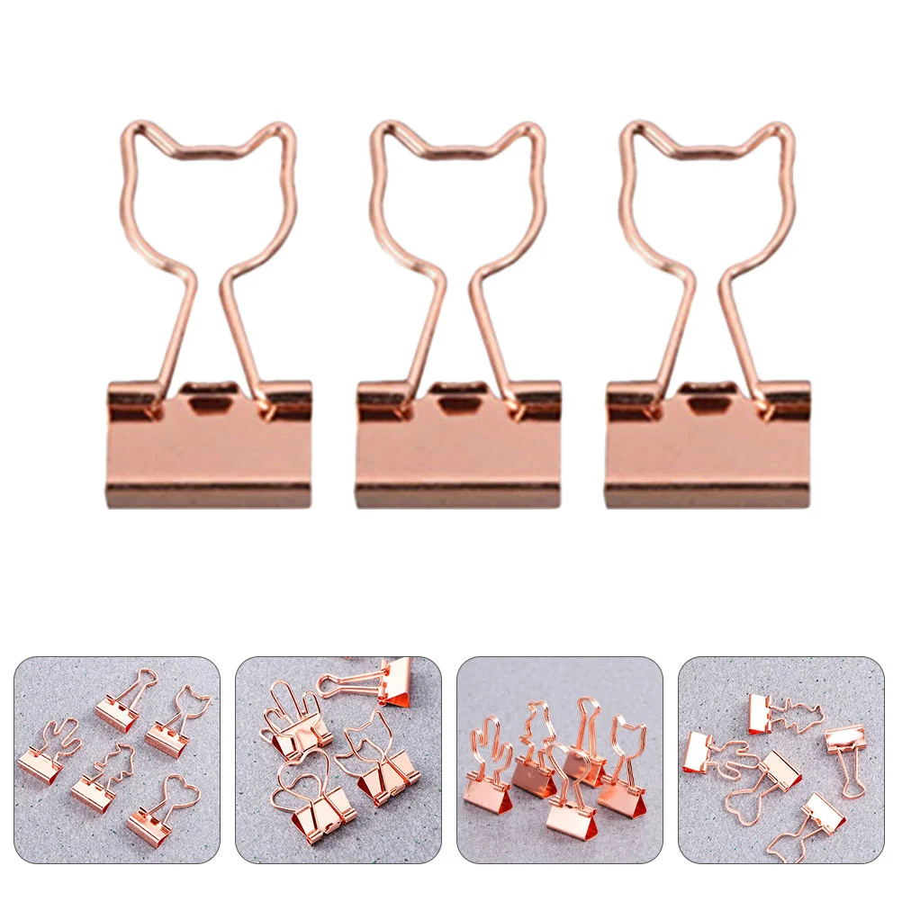 12 Pcs Binder Clips for Office Document Large Assortment Metal Paper Fixing Paperclips Supplies