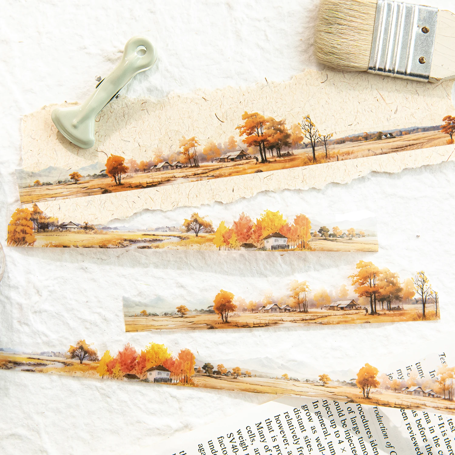 Yoofun 3x200cm Vintage Landscaping Collage Material PET Tape Mountains and Sea Creative DIY Journal Scrapbooking Masking Tape 4