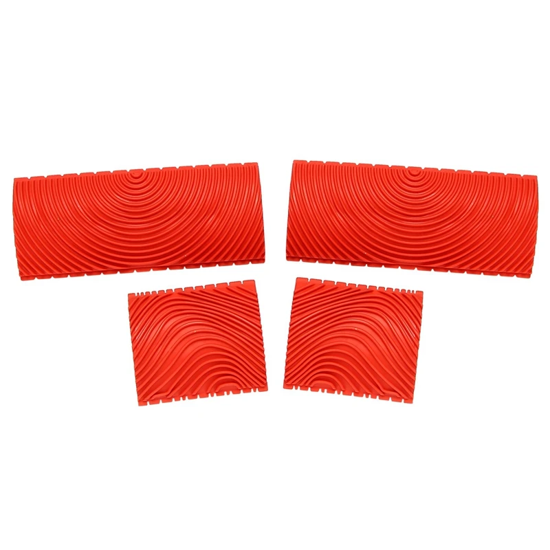

4Pcs Wood Graining Roller Rubber Patin Painting Effects DIY Wall Decoration Tools