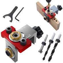 

3 In 1 Doweling Jig 8/10/15mm Aluminum Alloy Adjustable Vertical Hole Punch Locator Drill Guide For DIY Woodworking Tool