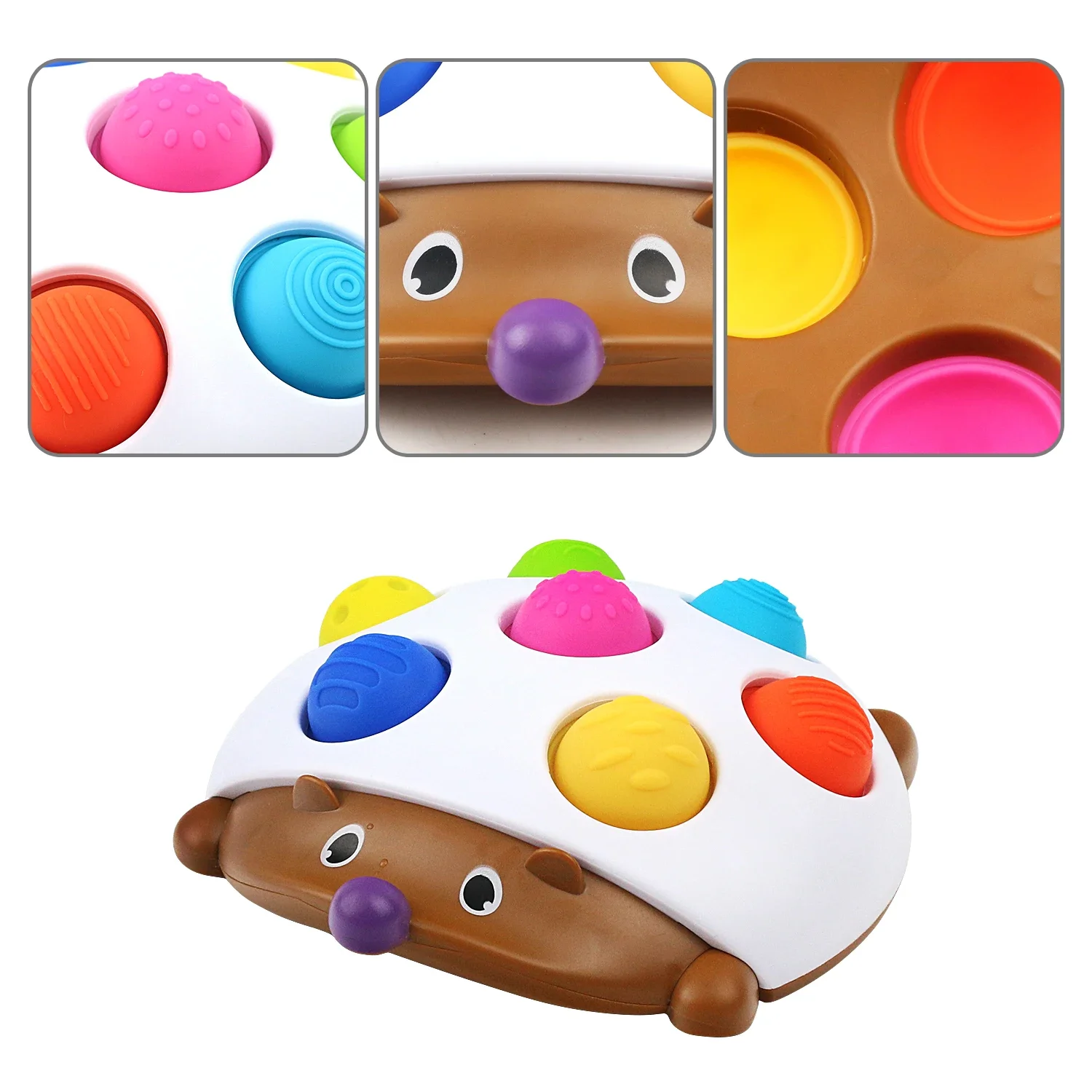 Pop fidget toy, Toddler Pull and Pop Montessori Toys, Fine Motor Hedgehog Sensory Toys 4