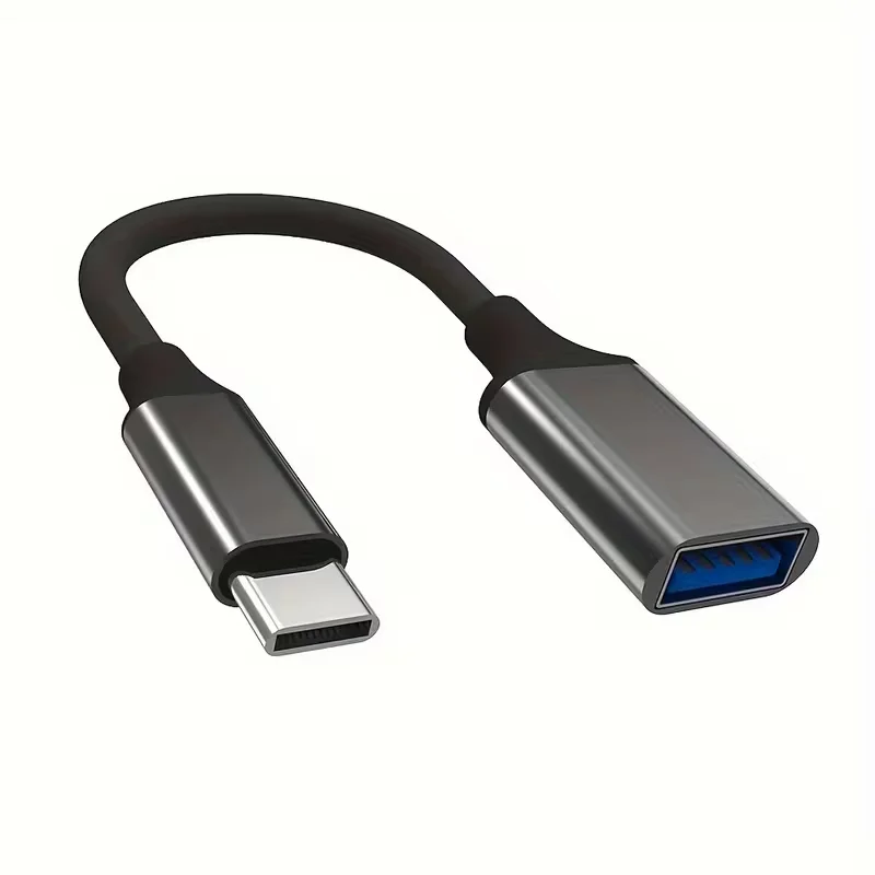 USB-C Male to USB Female OTG Adapter with Aluminum Alloy Housing and USB 3.0 Extension Cable