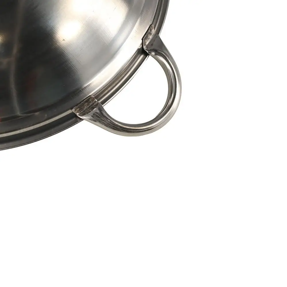 Stainless Steel Alcohol Furnace Small Hotpot Pot Round with Lid Alcohol Stove Pot Chinese cuisine Double Handle Dry