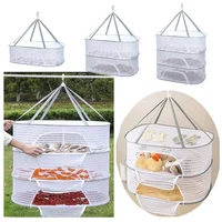 1-3layer Drying Net Breathable Quick Drying Hanging Mesh Holder Anti-mosquito Drying Foods Fish Net For Socks Underwear Drying 1