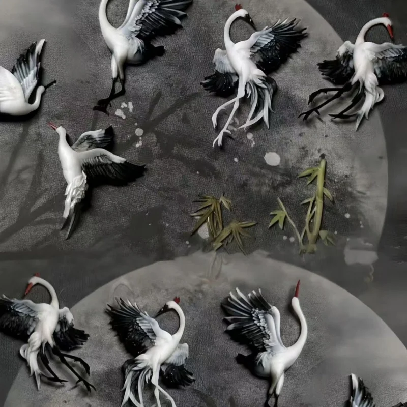 크레인 대나무 구름 크레인 플라잉 크레인 입체 네일 장식 투명 네일 몰드