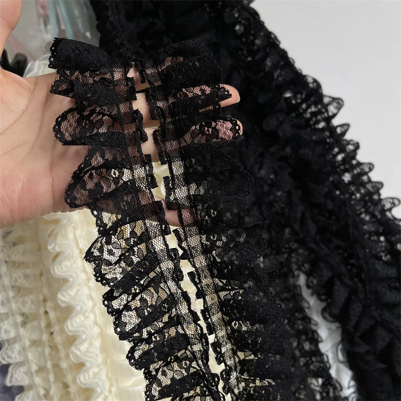 4CM Wide Non Elastic Tulle Ruffle Lace Trim 1 Yard for Fringe Wedding Dress Fabric Sewing Accessories Supplies Material Lace Fabric Lace Sewing Accessories Lace Sewing Supplies Lace Accessories Lace Garment Accessories Clothing Craft Accessories