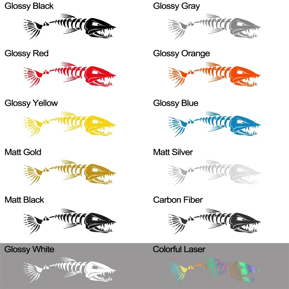 2 Pcs Fish Bone Stickers for Boat Body Decal Styling Engine Hood Decor  Cruise Sticker Mural Vinyl Covers Autosticker Car Decals