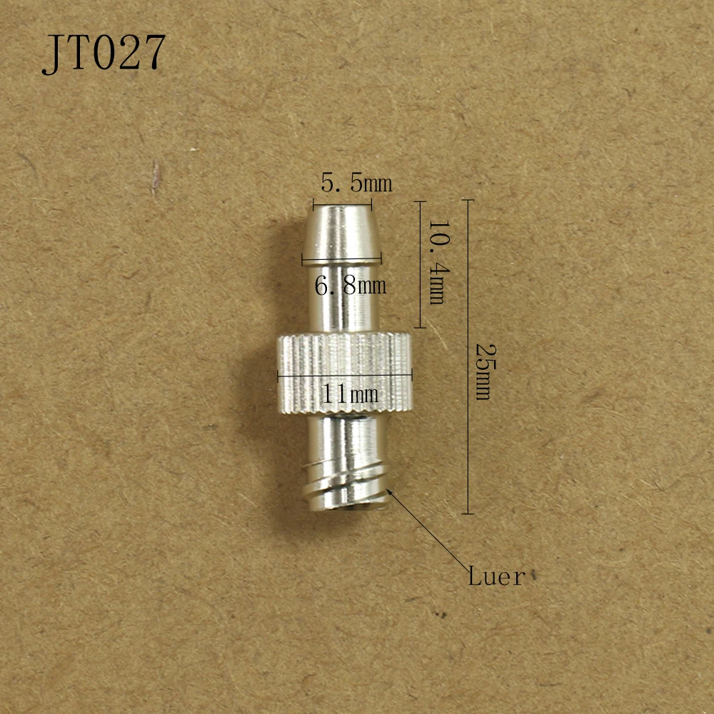 2PCS/Bag Tracheal Joint Glue Machine Tracheal Metal Adapter Pin Tube Connector Tracheal Extension Luer Adapter