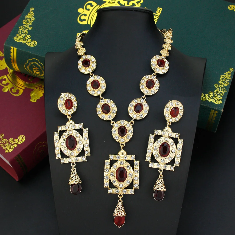 Sunspicems-مجموعات مجوهرات العروس المغربية باللون...