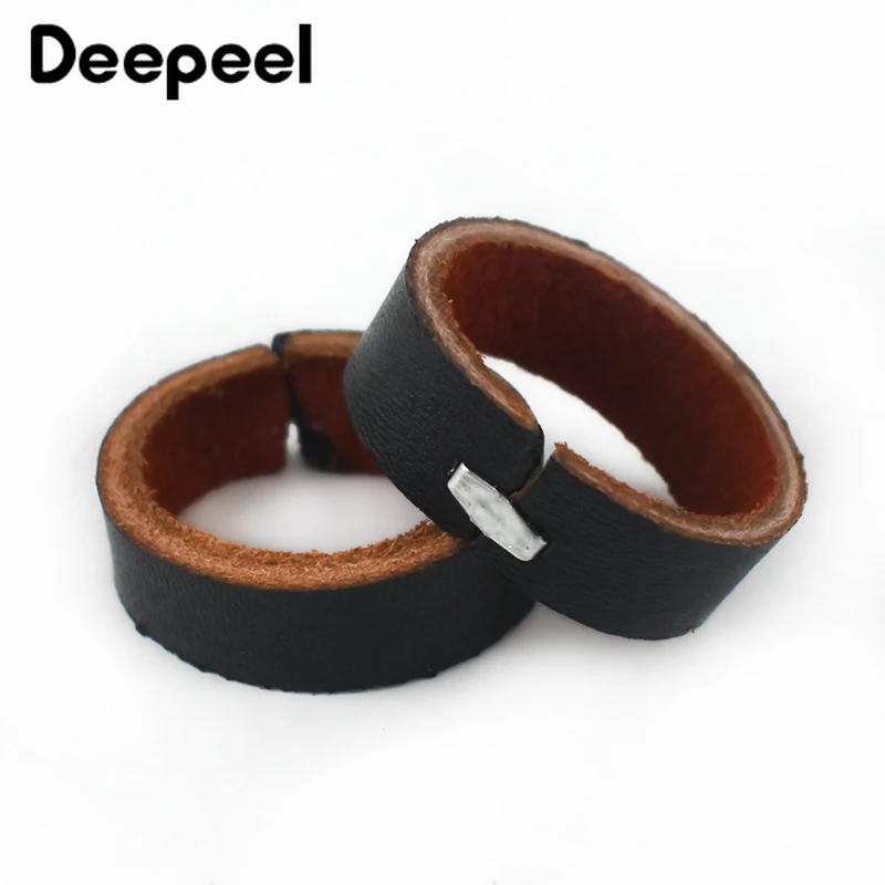 10/20 Stück Deepeel 1 cm Rindsleder-Schlaufenring für 40 mm Gürtel, echtes Leder, Herrenbund, Schwanzbefestigungszubehör, Erwachsene, Basteln