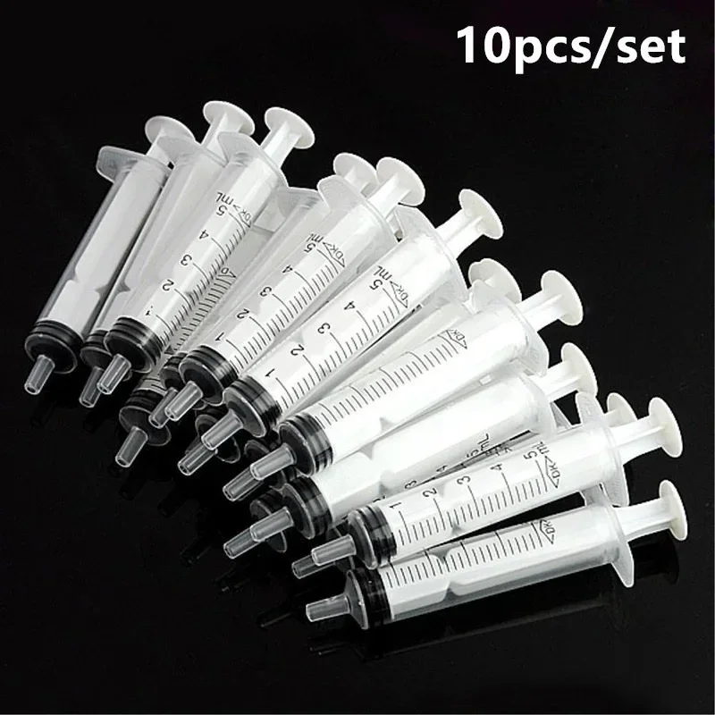 10pc Disposable Plastic 5ml Syringe Needle Free Laboratory Measurement Small Pet Food Feeder (needle Free)