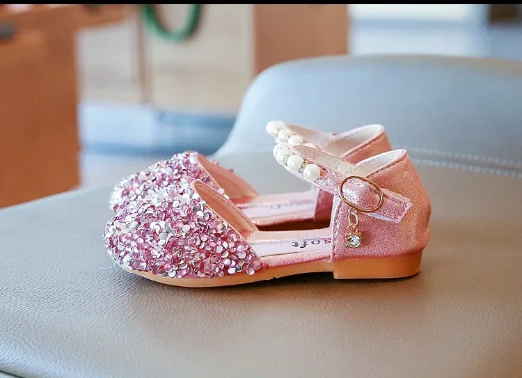 Weiche, flache Prinzessinnenschuhe für Mädchen für Bühnen- und Chorauftritte, leichte, rutschfeste Sohle, Silber, Gold, Rosa für mittlere bis große Kinder – Detail 7