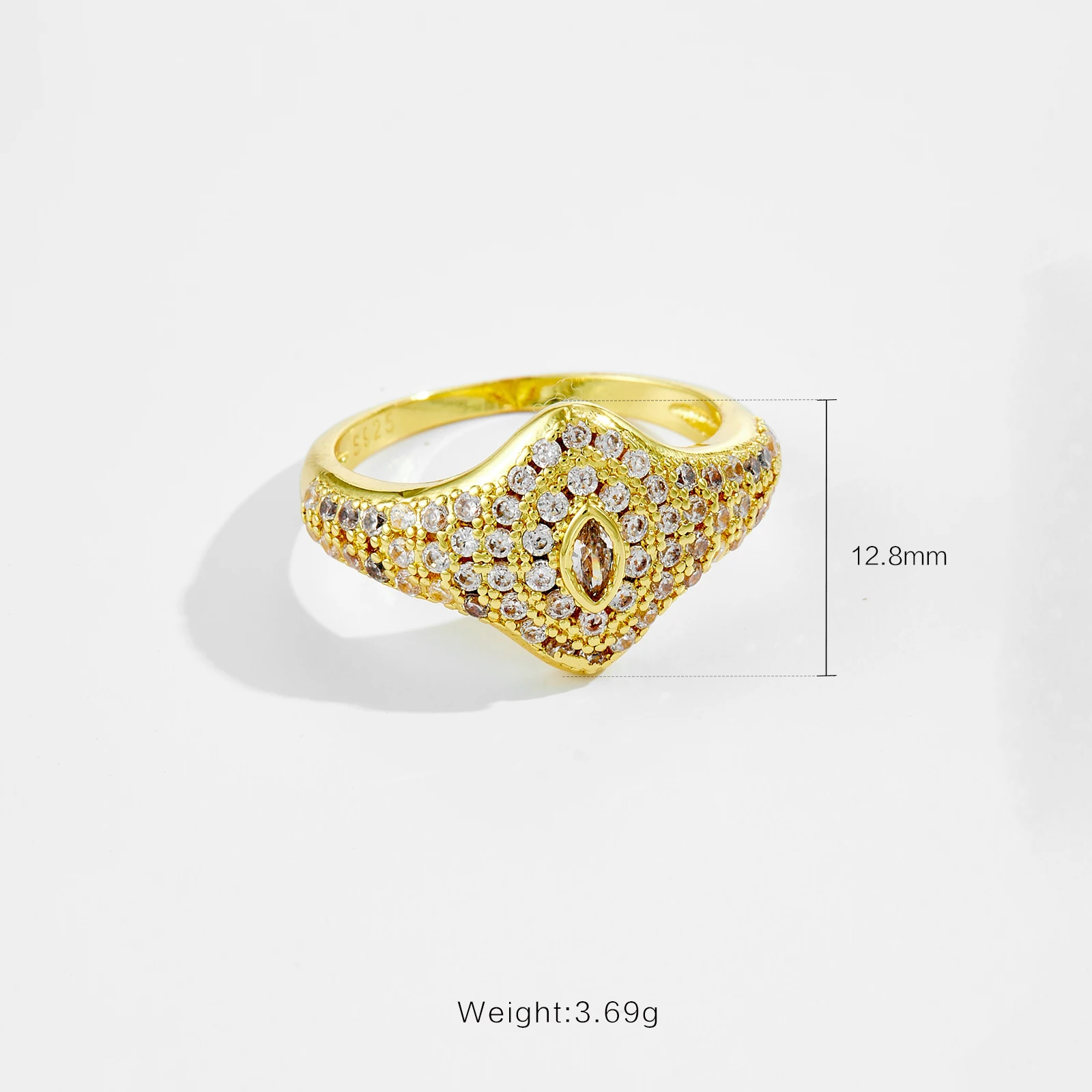 DPLAOPA Damen-Ring aus 925er-Sterlingsilber, Marquise-Rund-CZ-Zirkon-Ring, 2026, neu, luxuriös, fein, modisch, schick, Party-Schmuck, Geschenk – Detail 1