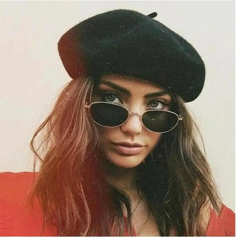 Unisex Vintage Plain Beret Hats French Berets Warm Wool Spring Winter Beanie Hat Women Girl Street Cap Winter Berets Women Men
