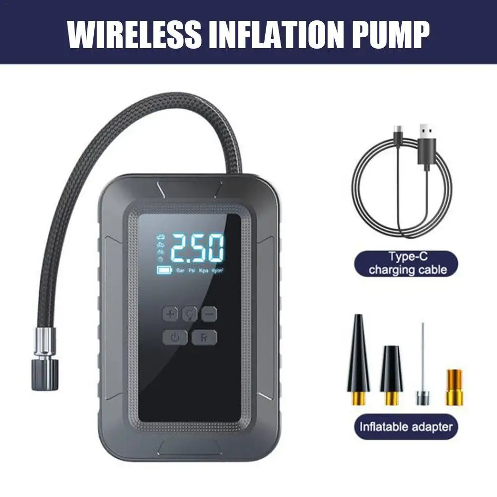 

Wireless Tire Inflator Digital Portable Air Compressor 4000mAh Rechargeable Air Pump with LCD Screen Display for Car Bicycle