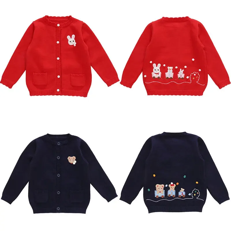 

Children's Knitted Sweater Girls Cartoon Sweaters Boys Knitwear Kids Clothes Boy Knitwears Roupa Winter Baby Girl Clothes