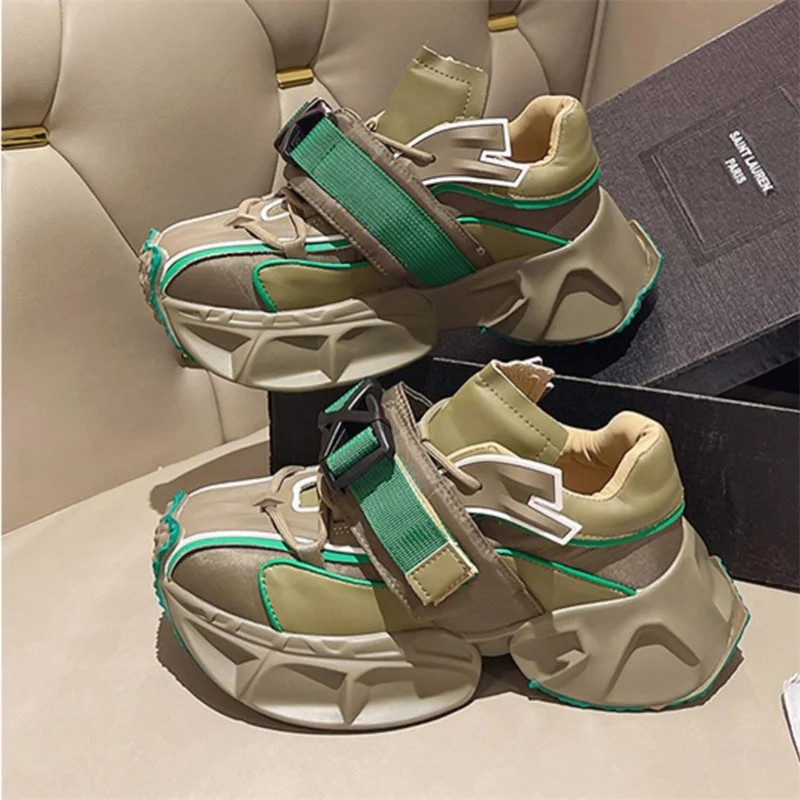 

2023 New Design Mixed Colors Women Jogging Shoes Thick Bottom Lace-Up Fashion Women Sneakers Casual Comfy Zapatillas De Mujer