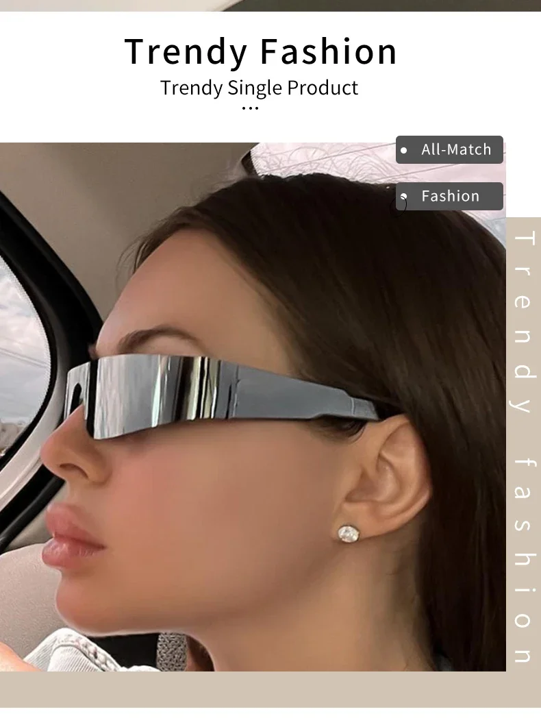 Rimless Punk Sunglasses - Trendy UV400 Shades for Men and Women