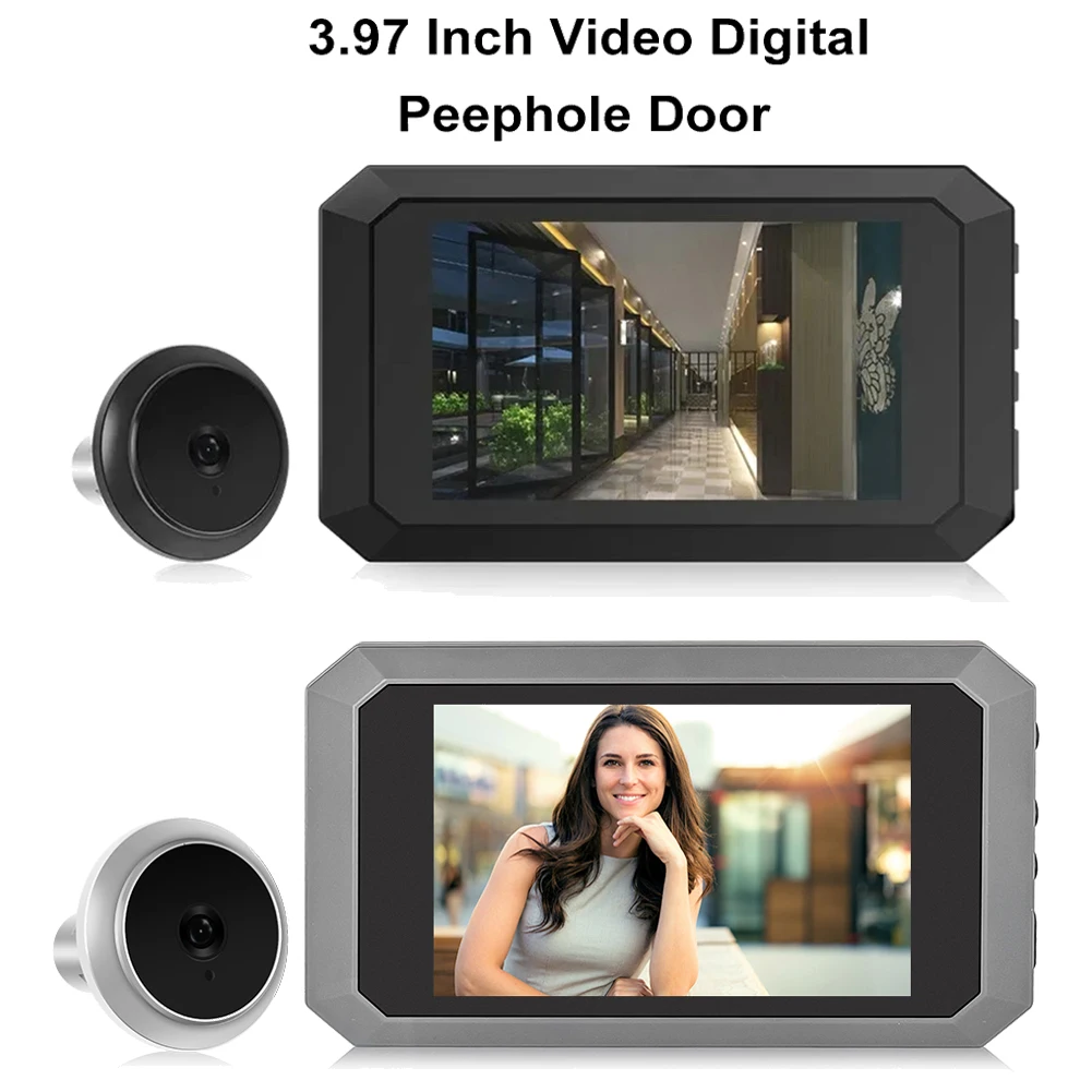 3.97 in Digital Magic Eye Electronic Viewfinder Night Vision Safety Door Viewer Peephole Door Viewer for 0.59-1.18 in Holes