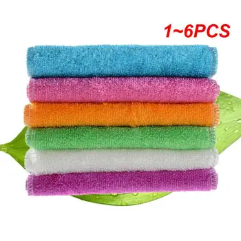 대나무 섬유 청소 천 접시 천, 부드러운 부드러운 세척 청소 수건, 천연 항균 극세사, 1 ~ 6 개, 신제품
