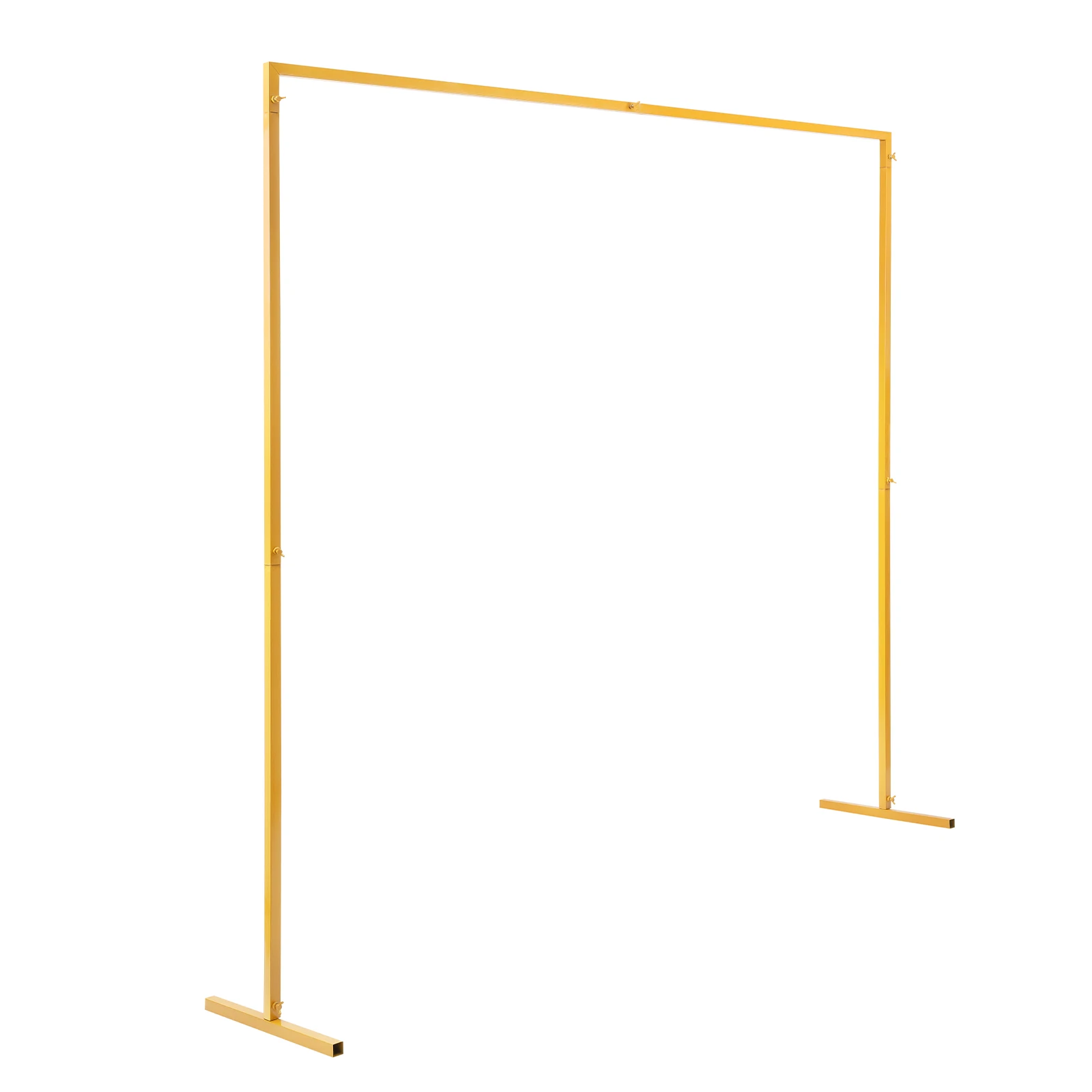 6.6 x 6.6 FT Heavy Duty Wedding Arch Square Metal Backdrop Stand Adjustable Height Bases for Outdoor Party Event Decoration
