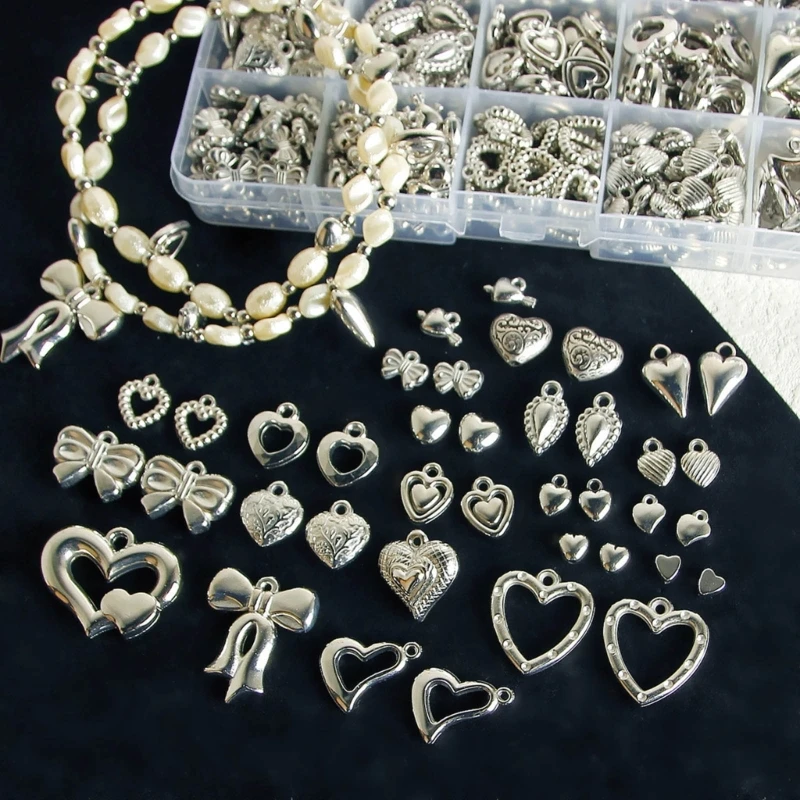 

10Pcs Love Heart Pendants DIY Necklace Bracelet Earrings Setting Pendant Base for Jewelry Making Findings for Vanlentine's Gift