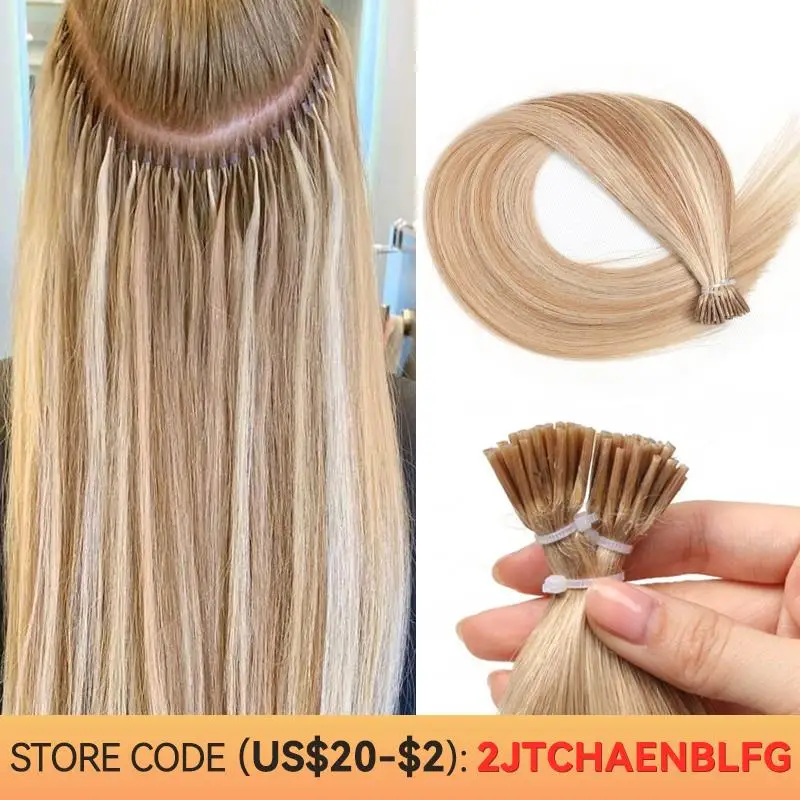 MRS HAIR I Tip Hair Extensions Real Human Hair Pre Bonded Micro Beads