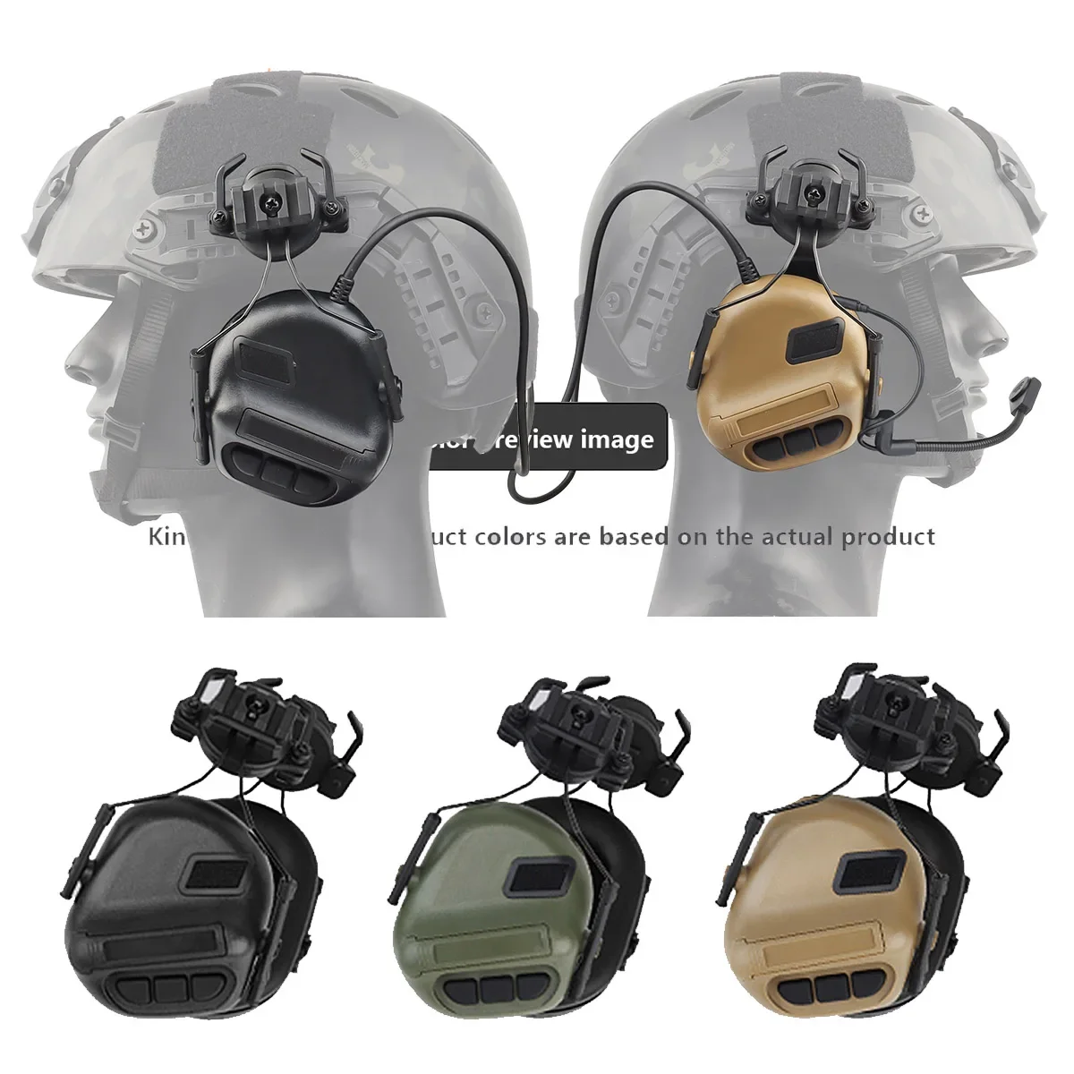Tactical Fifth Generation Helmet Headset Foldable No Pickup Noise Reduction Headphones Shooting Hunting
