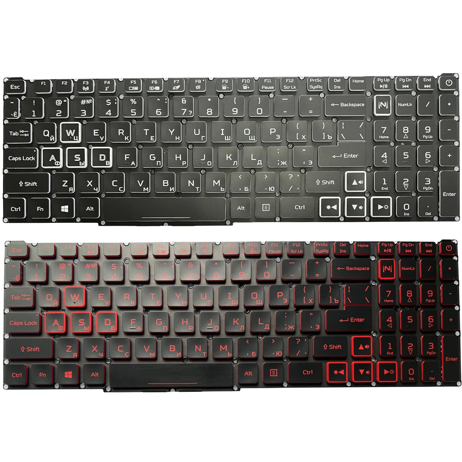 Teclado para Notebook Russo ru Compatível com Acer Nitro An51556 An515-57 An515-58 An51545 Helios 300 Ph315-54 N22c1 N20c1 Novo